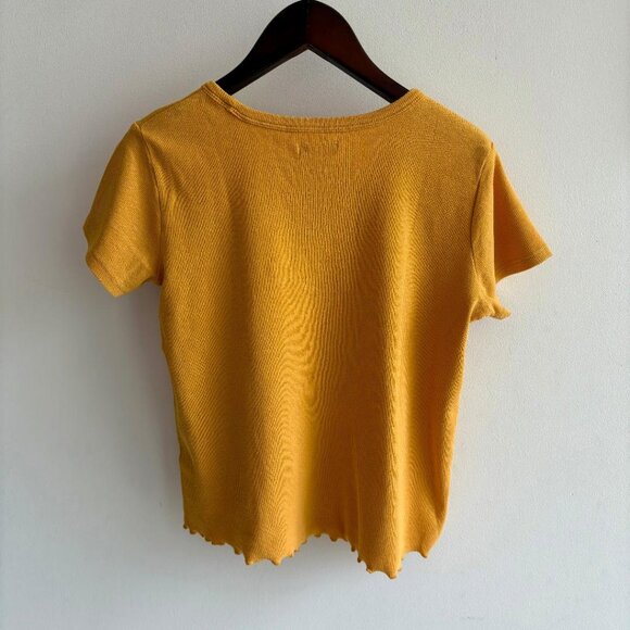 Nordstrom Kids' Lettuce Hem Yellow Myth Knit Top - Picture 2 of 5